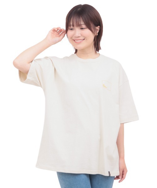 チチカカ（チチカカ）の「go slow caravan ＵＳＡコットンスクエアロゴＴシャツ（Tシャツ/カットソー・レディース・ネイビー/アイボリー/イエロー/グリーン・LARGE/MEDIUM）」の5枚目の写真