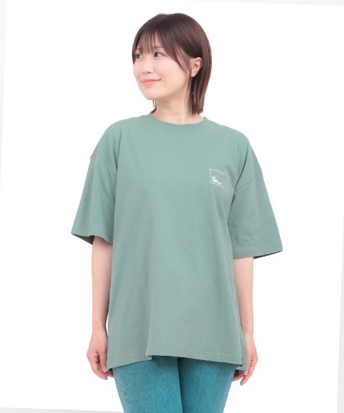 チチカカ（チチカカ）の「go slow caravan ＵＳＡコットンスクエアロゴＴシャツ（Tシャツ/カットソー・レディース・ネイビー/アイボリー/イエロー/グリーン・LARGE/MEDIUM）」の6枚目の写真