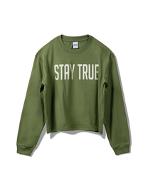 ステイトゥルー セミクロップ 長袖Tシャツ - グリーナリー