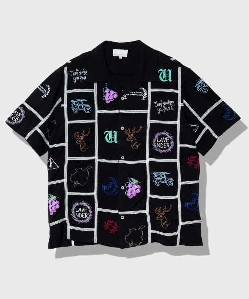 Universal Style Wear(ユニバーサルスタイルウェア)の「Universal Style Wear/ユニバーサルスタイルウェア Patchwork embroidery shirt(シャツ/ブラウス・メンズ・ブラック・MEDIUM/LARGE)」の1枚目の写真