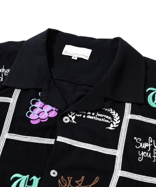 Universal Style Wear(ユニバーサルスタイルウェア)の「Universal Style Wear/ユニバーサルスタイルウェア Patchwork embroidery shirt(シャツ/ブラウス・メンズ・ブラック・MEDIUM/LARGE)」の2枚目の写真