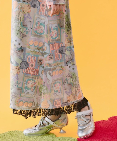 ScoLar(スカラー)の「162662:4柄展開 ロングスリーブソフトチュールワンピース(ワンピース・レディース・グリーン/ブラック/ベージュ/オフホワイト・M)」の8枚目の写真