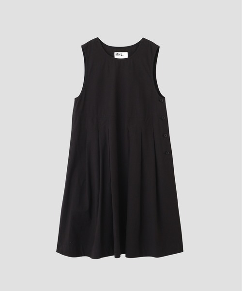 MHL.(エムエイチエル)の「LIGHTWEIGHT COTTON NYLON TWILL(ワンピース・レディース・ブラック/ボルドー・1/2)」の3枚目の写真