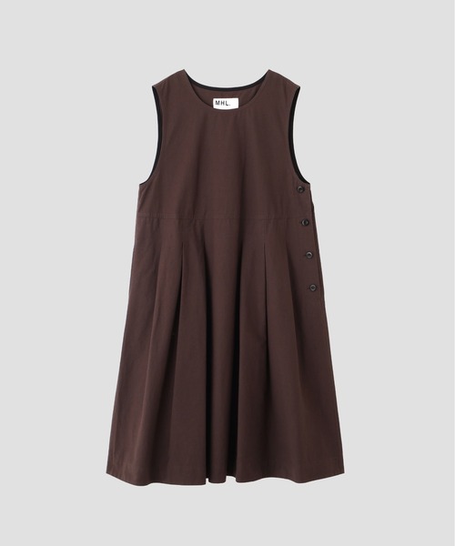 MHL.(エムエイチエル)の「LIGHTWEIGHT COTTON NYLON TWILL(ワンピース・レディース・ブラック/ボルドー・1/2)」の8枚目の写真