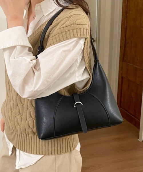 yuue' ( wear )（ユーイ）の「2WAYホーボーショルダーバッグ（ショルダーバッグ・レディース・アイボリー/ブラック/ダークブラウン・FREE）」の14枚目の写真
