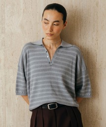 MULCH BORDER KNIT POLO/マルチバーダーニットポロ