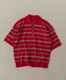 MULCH BORDER KNIT POLO/マルチバーダーニットポロ