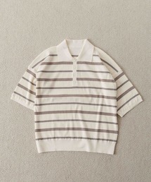MULCH BORDER KNIT POLO/マルチバーダーニットポロ