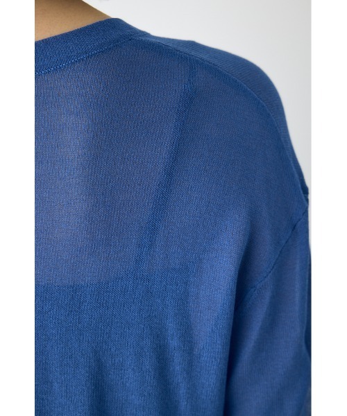 AZUL by moussy(アズールバイマウジー)の「【身長/骨格別着用画像あり】シアールーズ半袖ニット 春服 夏服 秋服 サマーニットトップス メッシュニット(ニット/セーター・レディース・ブラック/オレンジ/ブルー/グレイッシュベージュ・FREE)」の8枚目の写真
