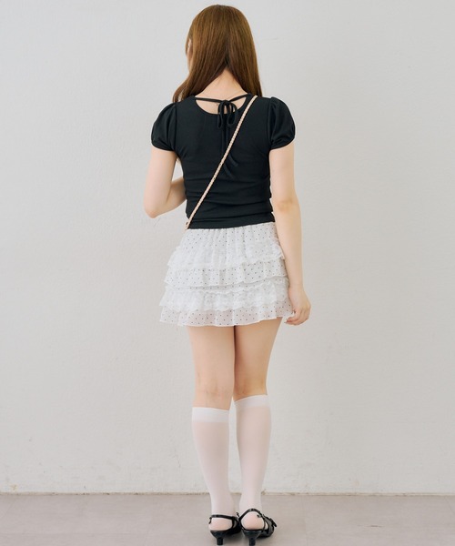 continuer de NICE CLAUP(コンティニューデナイスクラップ)の「後ろリボンパフT(Tシャツ/カットソー・レディース・ホワイト系その他/オフホワイト/ブラック/ブラック系その他・FREE)」の16枚目の写真