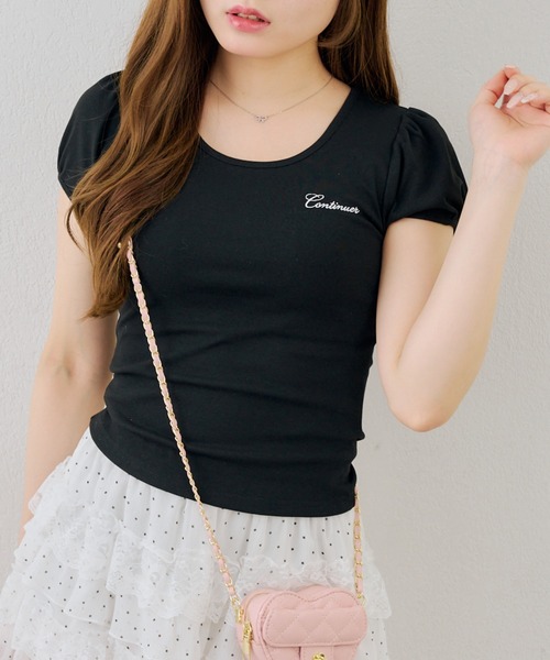 continuer de NICE CLAUP(コンティニューデナイスクラップ)の「後ろリボンパフT(Tシャツ/カットソー・レディース・ホワイト系その他/オフホワイト/ブラック/ブラック系その他・FREE)」の15枚目の写真