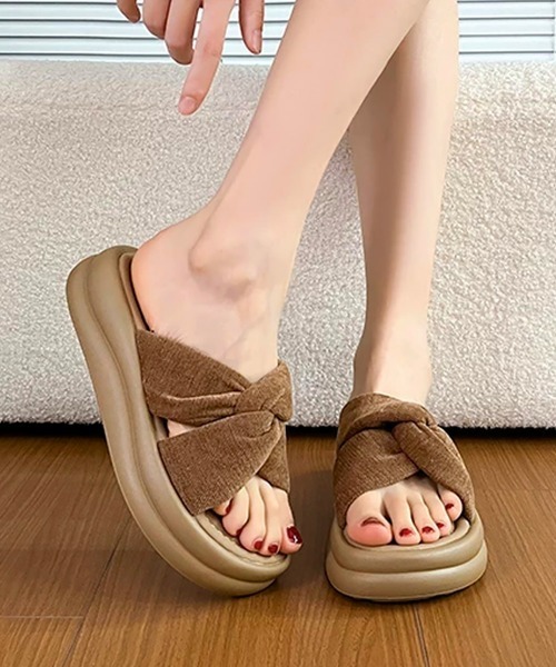 Miniministore(ミニミニストア)の「ミュールサンダル クロスベルト 厚底(サンダル・レディース・レオパード/アイボリー/キャメル・22.5cm/23.0cm/23.5cm/24.5cm/24.0cm/25.0cm)」の21枚目の写真