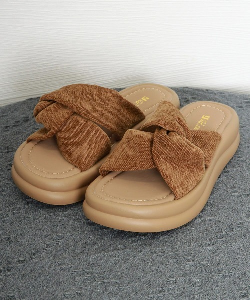 Miniministore(ミニミニストア)の「ミュールサンダル クロスベルト 厚底(サンダル・レディース・レオパード/アイボリー/キャメル・22.5cm/23.0cm/23.5cm/24.5cm/24.0cm/25.0cm)」の6枚目の写真