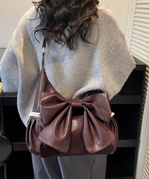 LAYERED ビッグ リボン PU ショルダーバッグ