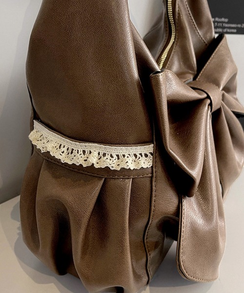 LAYERED(SBG)(レイヤード)の「LAYERED ビッグ リボン PU ショルダーバッグ(ショルダーバッグ・レディース・ブラウン/ブラック/ダークブラウン/ワイン・FREE)」の13枚目の写真