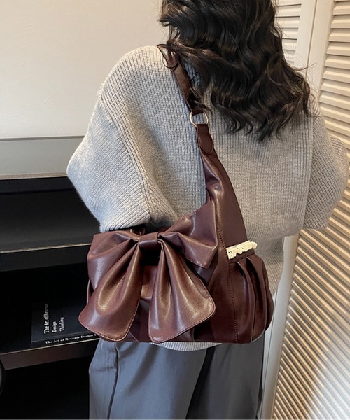 LAYERED(SBG)(レイヤード)の「LAYERED ビッグ リボン PU ショルダーバッグ(ショルダーバッグ・レディース・ブラウン/ブラック/ダークブラウン/ワイン・FREE)」の20枚目の写真