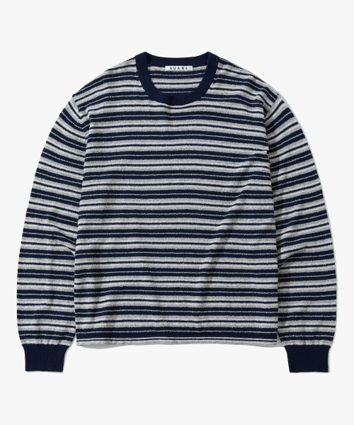 SUARE(スアレ)の「コットンブークルSTクロップニット - 2カラー(ニット/セーター・メンズ・ネイビー/バーガンディー・LARGE/X-LARGE/MEDIUM)」の4枚目の写真