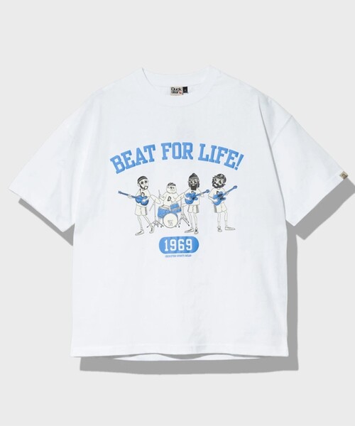 FREDY MAC(フレディーマック)の「【Duckster/ダックスター】BEAT FOR LIFE!TEE(Tシャツ/カットソー・メンズ・ホワイト/グリーン系その他5/ブラック・L/M)」の2枚目の写真