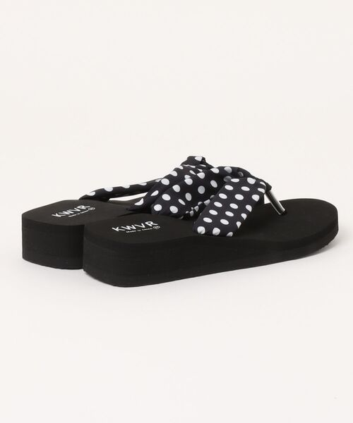 AsRiRe(アスリレイ)の「ドット柄リボンフラットサンダル(サンダル・レディース・ブラック/ホワイト・S/M/L)」の14枚目の写真