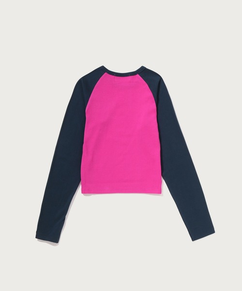 A BATHING APE（アベイシングエイプ）の「BABY MILO RAGLAN CROPPED LS TEE（Tシャツ/カットソー・レディース・ブラウン/ネイビー・SMALL/MEDIUM/LARGE）」の4枚目の写真