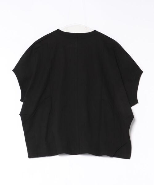 H.A.K(ハク)の「スワイー天竺レザーリボンモチーフプリントドルマンTシャツ(Tシャツ/カットソー・レディース・ホワイト/杢グレー/ブラック・FREE)」の4枚目の写真