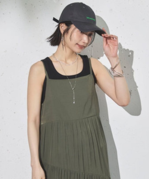 Doux archives（ドゥアルシーヴ）の「アシメティアードキャミワンピ（ワンピース・レディース・ブルー/ベージュ・38）」の20枚目の写真
