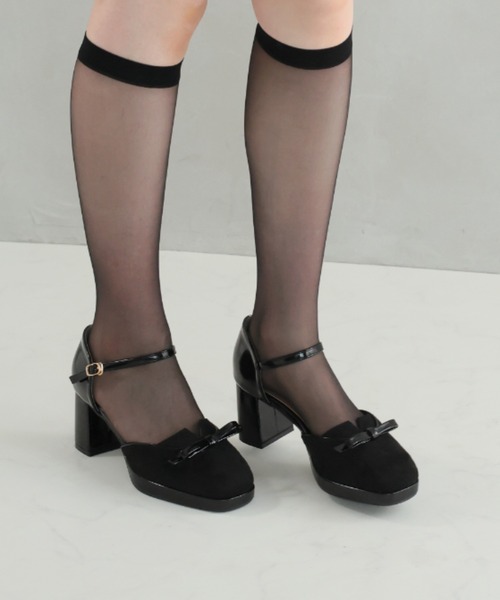 VIVIAN(ヴィヴィアン)の「リボン厚底プラットフォームセパレートサンダル ZOZOTOWN+オフィシャルサイト限定商品(パンプス・レディース・ブラック/ダークブラウン・S/M/L/LL)」の6枚目の写真