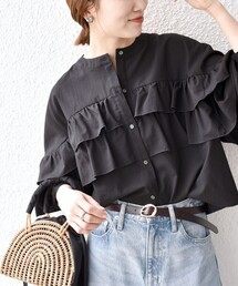 未使用品♡SHIPS♡綿100 BON VIEUX TEMPS フリル衿ブラウス ブランド 