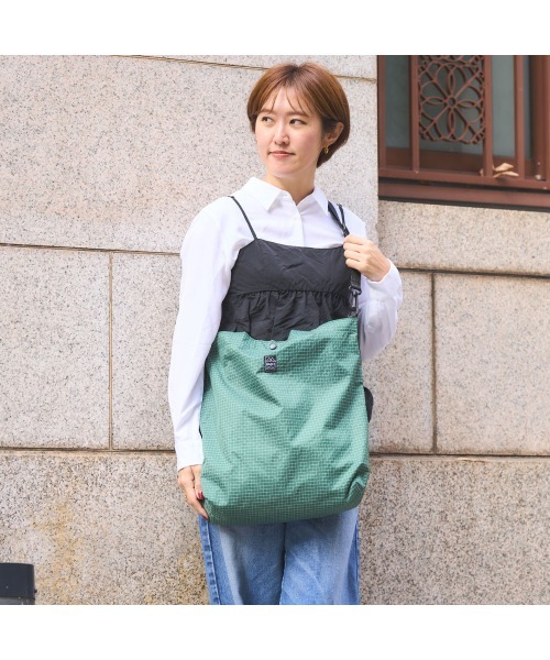 OMCC（オーエムシーシー）の「PK Tote Lattice －PKトート ラティス（トートバッグ・レディース・パープル/グリーン・M）」の4枚目の写真