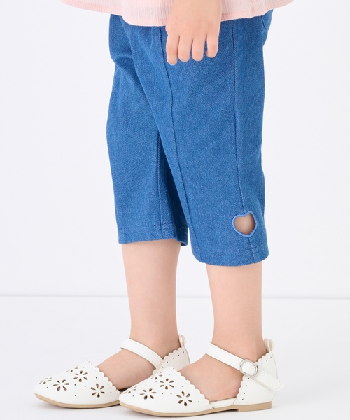 petit main（プティマイン）の「【接触冷感】7分丈ハートカットワークパンツ（その他パンツ・キッズ・ライトピンク/ブラック/ライトベージュ・100cm/110cm/130cm/90cm/120cm/80ｃｍ）」の4枚目の写真