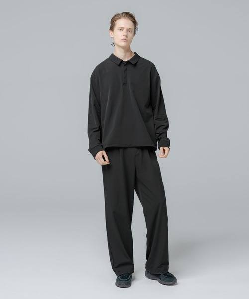 SPU(スプ)の「【セットアップ対応】 多機能素材ナイロン【URBAN FLEXOR】【防しわ、ストレッチ、ウォッシャブル、抗ピリング】 Essential Polo Shirt L/S(ポロシャツ・メンズ・ブラック/チャコール/グレイッシュベージュ/ネイビー・S/M/L/XL)」の13枚目の写真