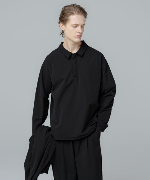SPU(スプ)の「【セットアップ対応】 多機能素材ナイロン【URBAN FLEXOR】【防しわ、ストレッチ、ウォッシャブル、抗ピリング】 Essential Polo Shirt L/S(ポロシャツ・メンズ・ブラック/チャコール/グレイッシュベージュ/ネイビー・S/M/L/XL)」の9枚目の写真