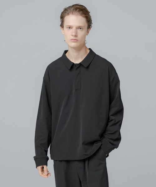 SPU(スプ)の「【セットアップ対応】 多機能素材ナイロン【URBAN FLEXOR】【防しわ、ストレッチ、ウォッシャブル、抗ピリング】 Essential Polo Shirt L/S(ポロシャツ・メンズ・ブラック/チャコール/グレイッシュベージュ/ネイビー・S/M/L/XL)」の15枚目の写真