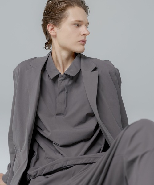 SPU(スプ)の「【セットアップ対応】 多機能素材ナイロン【URBAN FLEXOR】【防しわ、ストレッチ、ウォッシャブル、抗ピリング】 Essential Polo Shirt L/S(ポロシャツ・メンズ・ブラック/チャコール/グレイッシュベージュ/ネイビー・S/M/L/XL)」の22枚目の写真