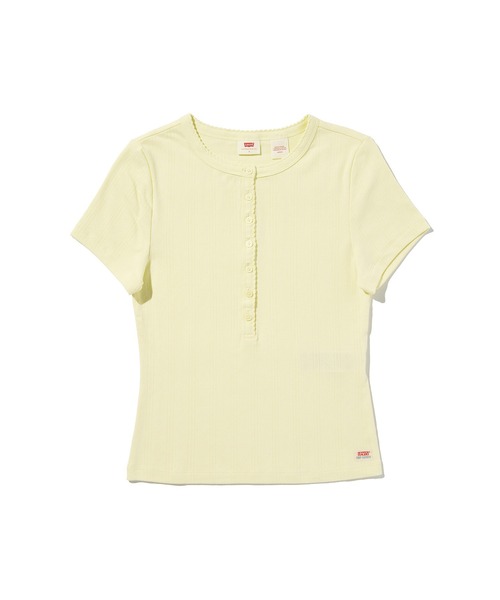 Levi's(リーバイス)の「Levi's/リーバイス DRY GOODS ポインテール ショートスリーブ ヘンリーネックTシャツ(Tシャツ/カットソー・レディース・イエロー・XS/S/M)」の4枚目の写真
