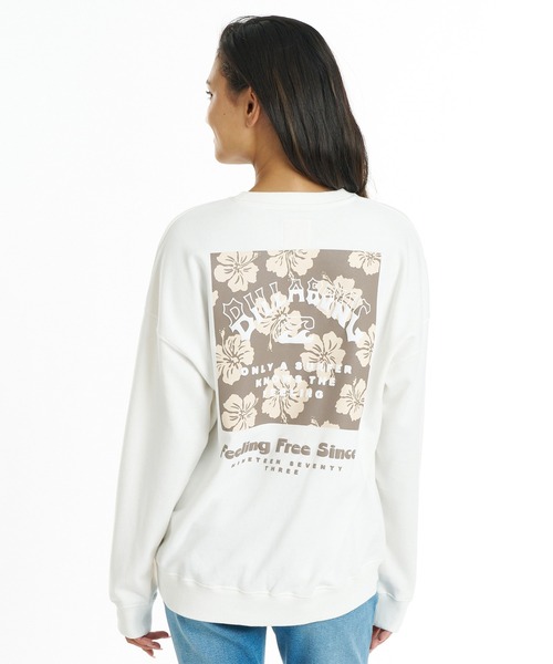 BILLABONG（ビラボン）の「BILLABONG/ビラボン スウェット BG014005（スウェット・レディース・ホワイト×ブルー/ホワイト×ブラウン/ブラック×ホワイト/グレー×サックスブルー・M/L）」の3枚目の写真
