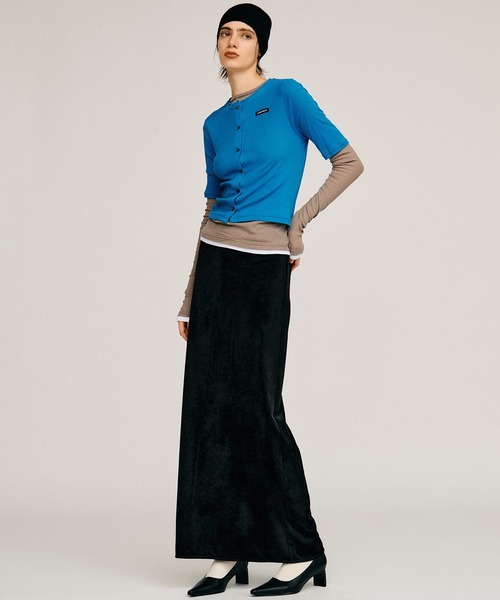 PRANK PROJECT(プランクプロジェクト)の「【2026Autumn Pre-Order】ベロアペンシルロングスカート / Velour Pencil Long Skirt(スカート・レディース・アイボリー/ブラウン/ブラック・38/36)」の4枚目の写真