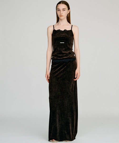 PRANK PROJECT(プランクプロジェクト)の「【2026Autumn Pre-Order】ベロアペンシルロングスカート / Velour Pencil Long Skirt(スカート・レディース・アイボリー/ブラウン/ブラック・38/36)」の9枚目の写真