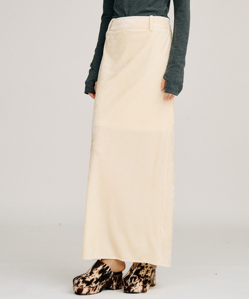 PRANK PROJECT(プランクプロジェクト)の「【2026Autumn Pre-Order】ベロアペンシルロングスカート / Velour Pencil Long Skirt(スカート・レディース・アイボリー/ブラウン/ブラック・38/36)」の13枚目の写真