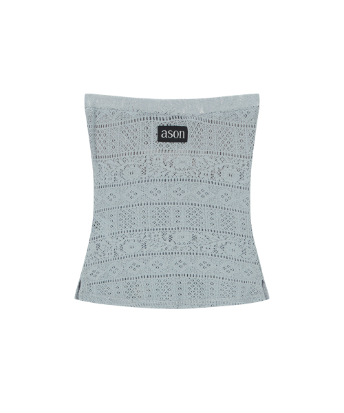 ASON（アズオン）の「WAVY LACE TOP / LIGHT BLUE（その他トップス・レディース・その他・FREE）」の3枚目の写真