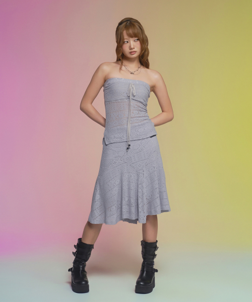 ASON（アズオン）の「WAVY LACE TOP / LIGHT BLUE（その他トップス・レディース・その他・FREE）」の10枚目の写真
