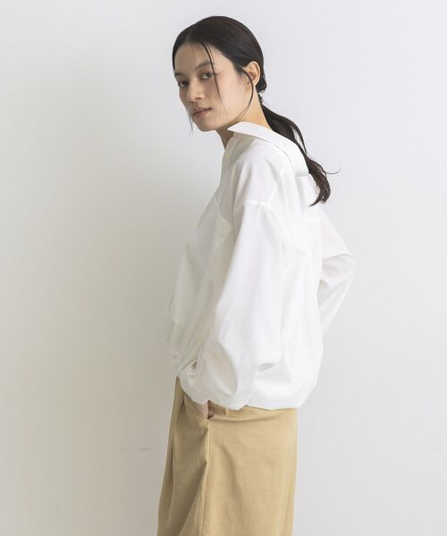 GARAGE OF GOOD CLOTHING(ガレージオブグッドクロージング)の「裾ドロストロングスリーブスクエアシャツ(シャツ/ブラウス・レディース・ベージュ/オフホワイト・FREE)」の4枚目の写真