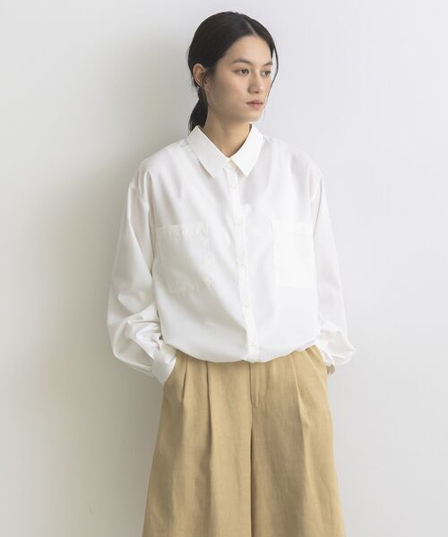 GARAGE OF GOOD CLOTHING(ガレージオブグッドクロージング)の「裾ドロストロングスリーブスクエアシャツ(シャツ/ブラウス・レディース・ベージュ/オフホワイト・FREE)」の7枚目の写真