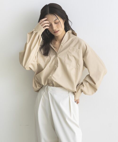 GARAGE OF GOOD CLOTHING(ガレージオブグッドクロージング)の「裾ドロストロングスリーブスクエアシャツ(シャツ/ブラウス・レディース・ベージュ/オフホワイト・FREE)」の17枚目の写真