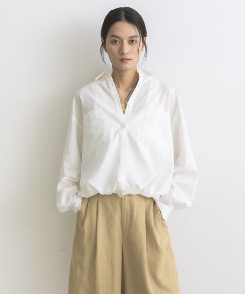 GARAGE OF GOOD CLOTHING(ガレージオブグッドクロージング)の「裾ドロストロングスリーブスクエアシャツ(シャツ/ブラウス・レディース・ベージュ/オフホワイト・FREE)」の22枚目の写真