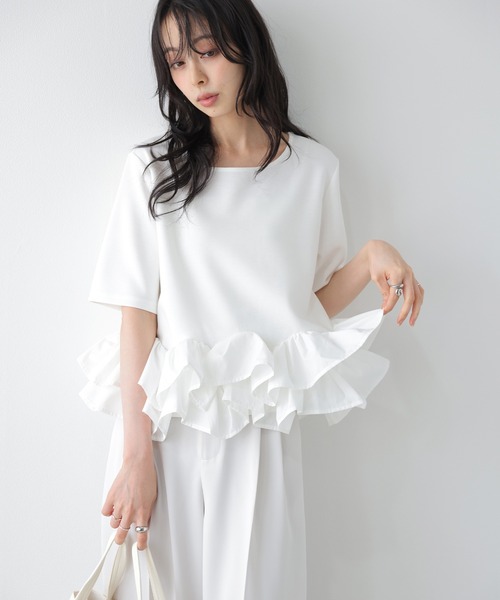 La-gemme（ラジェム）の「ボリュームフリルプルオーバー（シャツ/ブラウス・レディース・ホワイト/ベージュ/ブラック・フリー）」の5枚目の写真