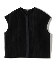SHIPS Primary Navy Label:ラミー ピンタック フレンチスリーブ ブラウス