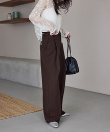 VIS（ビス）の「美easyウーリッシュワイドパンツ WEB限定カラー・セットアップ対応（その他パンツ）」