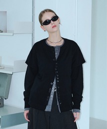 seyto（セイト）の「Asymmetry multi-button layered cardigan / アシメントリーマルチボタンカーディガン（カーディガン/ボレロ）」