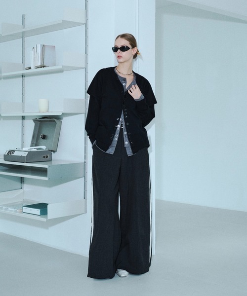 seyto(セイト)の「Asymmetry multi-button layered cardigan / アシメントリーマルチボタンカーディガン(カーディガン/ボレロ・メンズ・ブルー/ブラック/グレー・2/3)」の16枚目の写真
